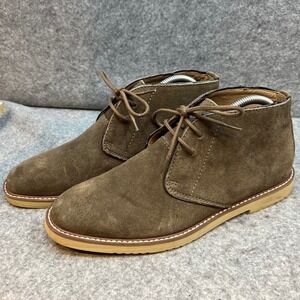 Banana Republic Mens Suede Chukka Boots Olive Brown Lace Up Desert Boots Size 8